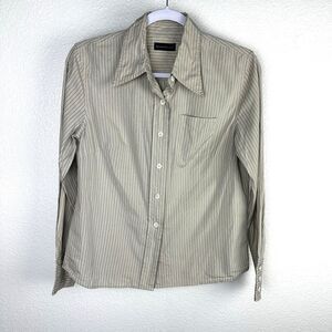 Banana Republic Women's  Button Long Sleeve Collared Brown Blouse Top